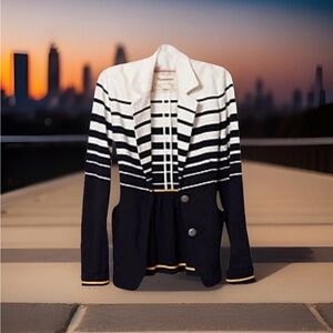 Cartonnier for Anthropologie Women’s size S "En Route" Striped Captain Blazer.